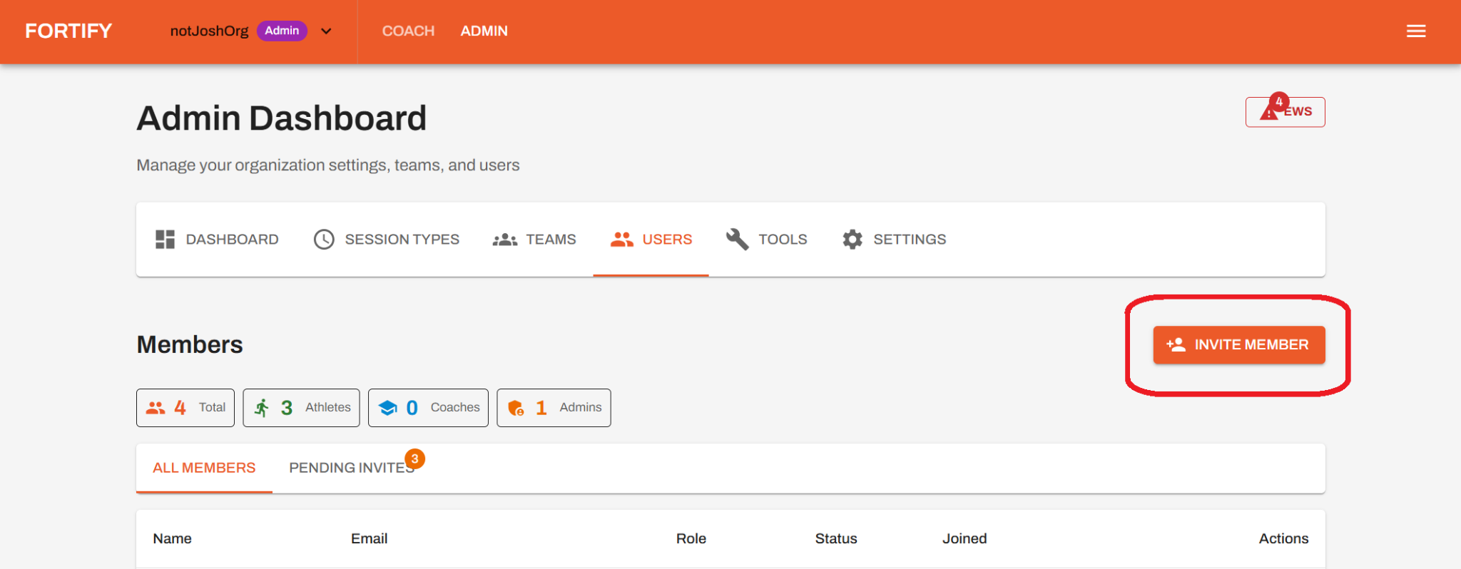 Invite Member button