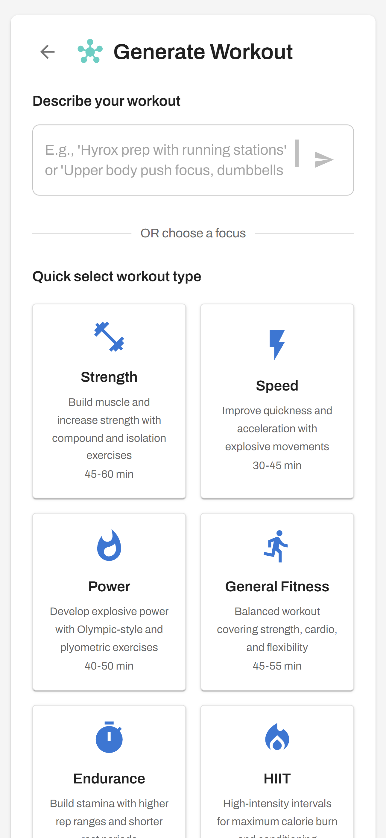 Fortify AI workout generator