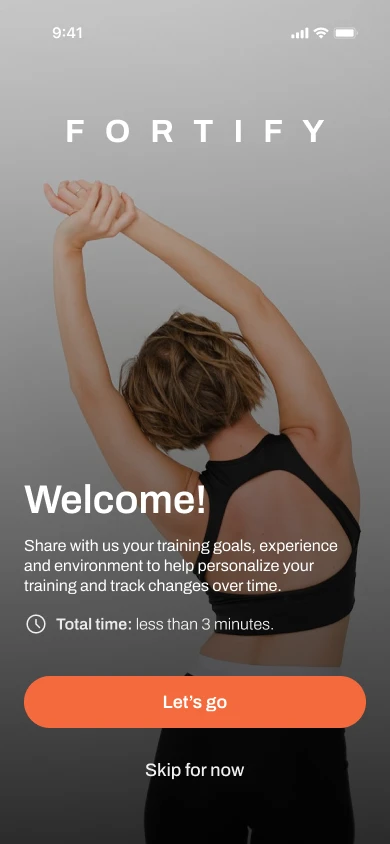 Fortify onboarding screen